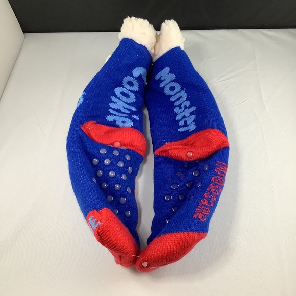 NWT Adult Sesame Street Blue Cookie Monster Sherpa Socks OS - Picture 7 of 8